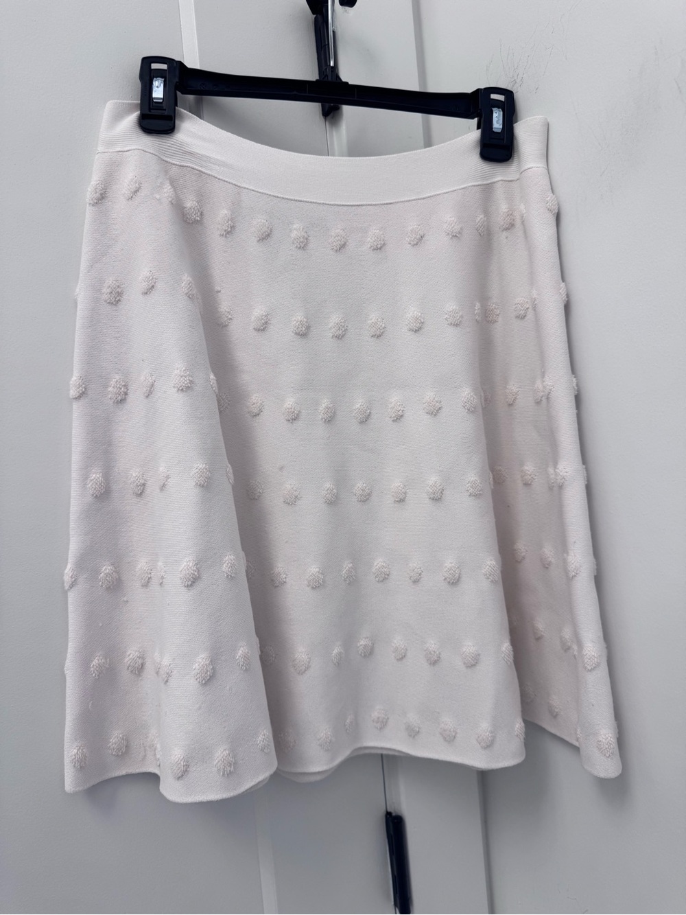 BCBGMaxAzria Cream Pom-Pom Skater Skirt